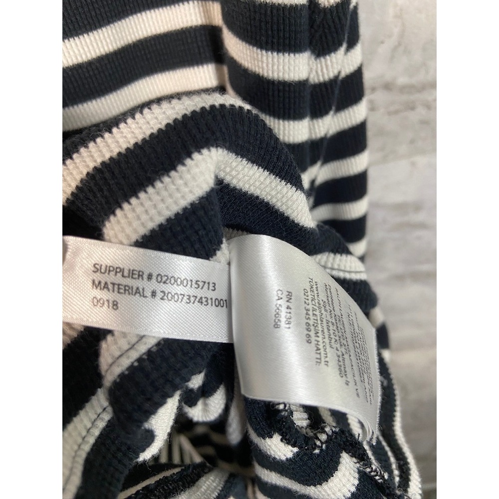 Lauren Ralph Lauren Striped Midi A-Line Dress Ribbed Crew Neck Short Sleeve XXS - Picture 9 of 11